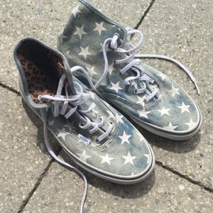 Acid Wash Star and Leopard Print High Tops